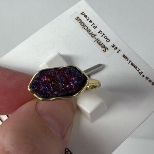 Covet Semi-Precious Stone Gold Plated Ring | ~Size 7